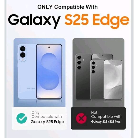 Temdan Magnetic Clear Case for Samsung Galaxy S25 Edge with Stand | Military... - Picture 2 of 7